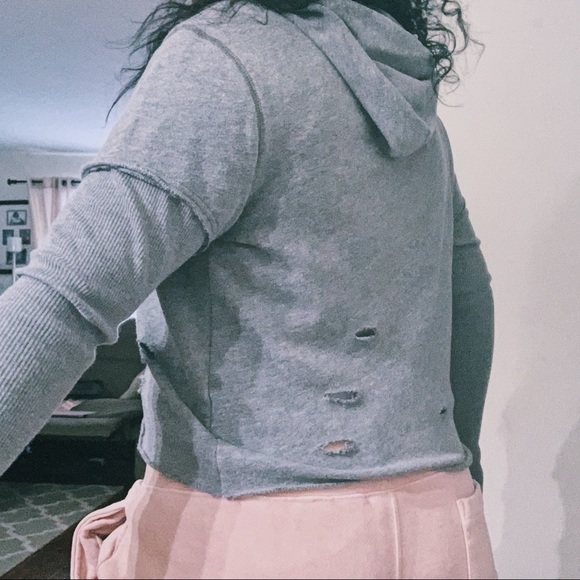Hollister Distressed Shirt Hoodie - Picture 2 of 5